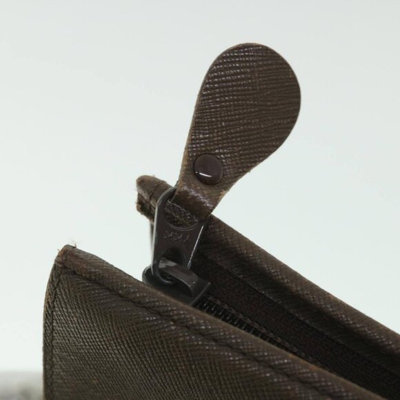 Burberrys Nova Check Clutch Bag Nylon Canvas Brown - Picture 9 of 16